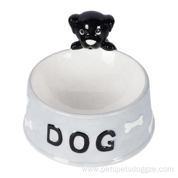 Custom Logo Printed Ceramic Pet Feeder Dog Bowl